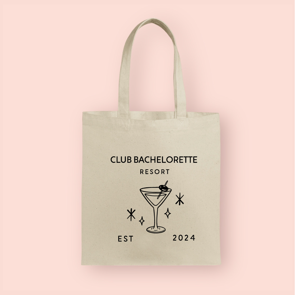Tote bag "club bachelorette martini"