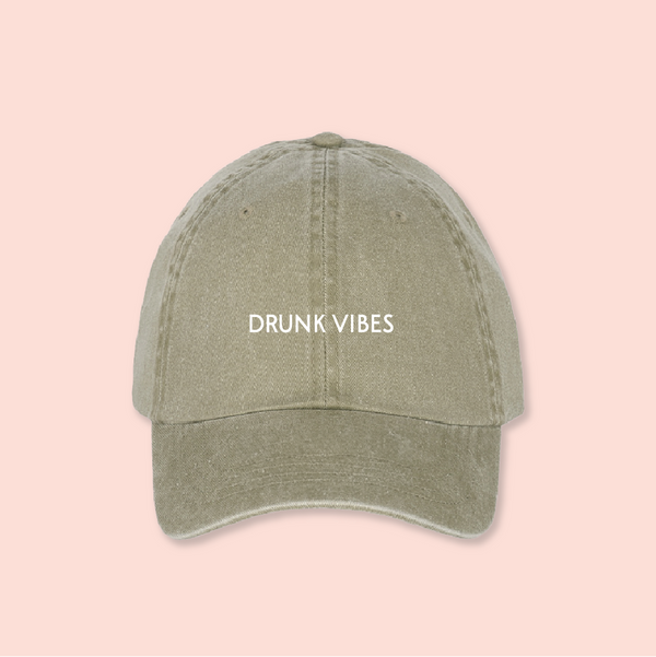 Gorra verde deslavada "Drunk vibes"