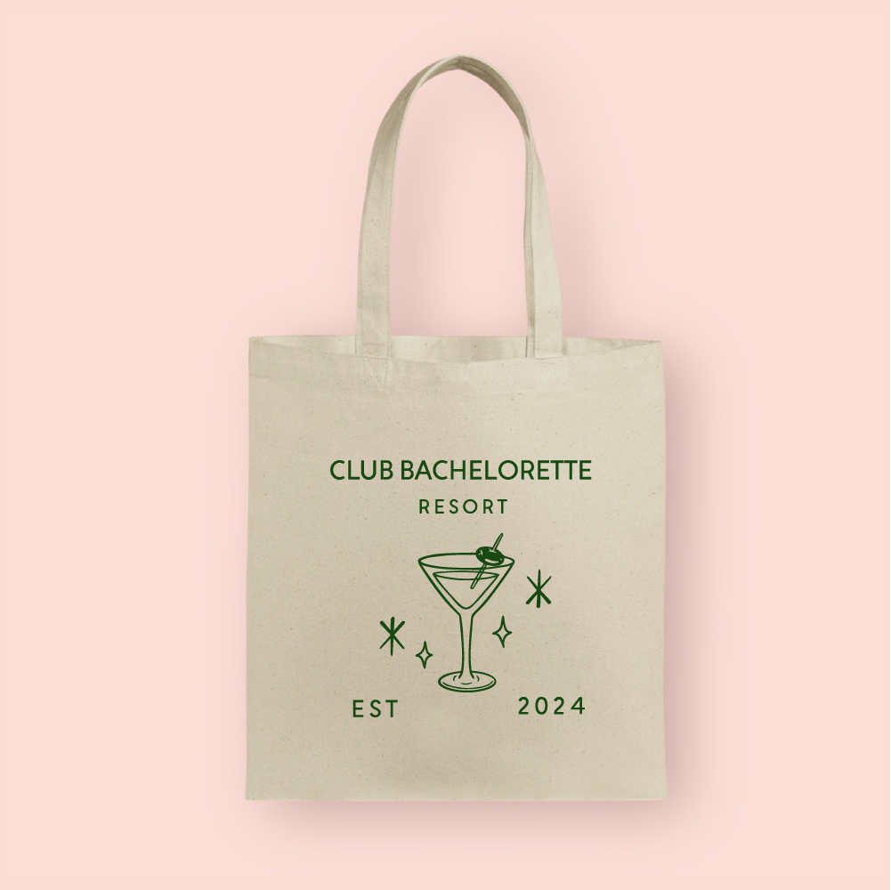 Tote bag "club bachelorette martini"