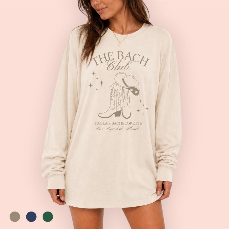 Playera manga larga oversize personalizada "the bach club"