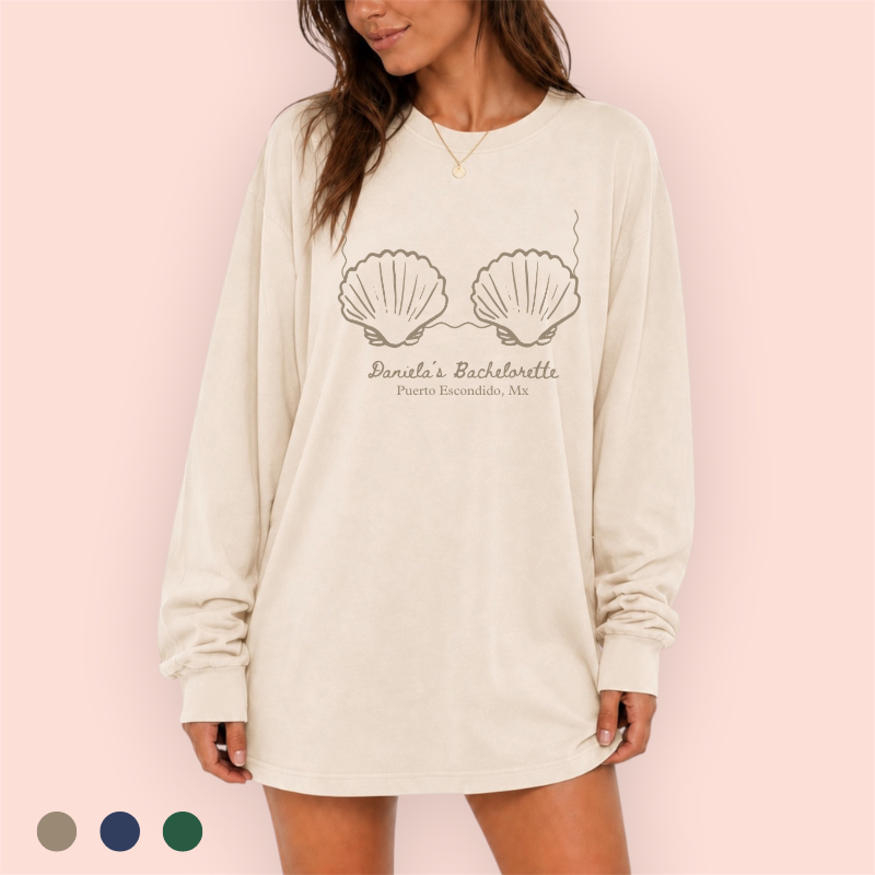 Playera manga larga oversize personalizada "shell"