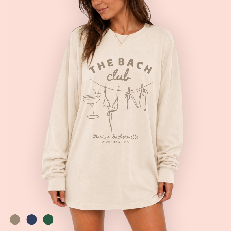 Playera manga larga oversize personalizada "the bach club"