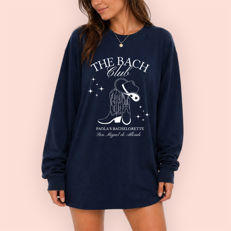 Playera manga larga oversize personalizada "the bach club"