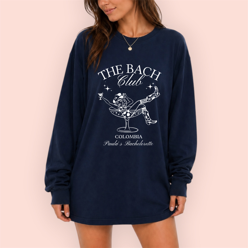 Playera manga larga oversize personalizada "the bach club"