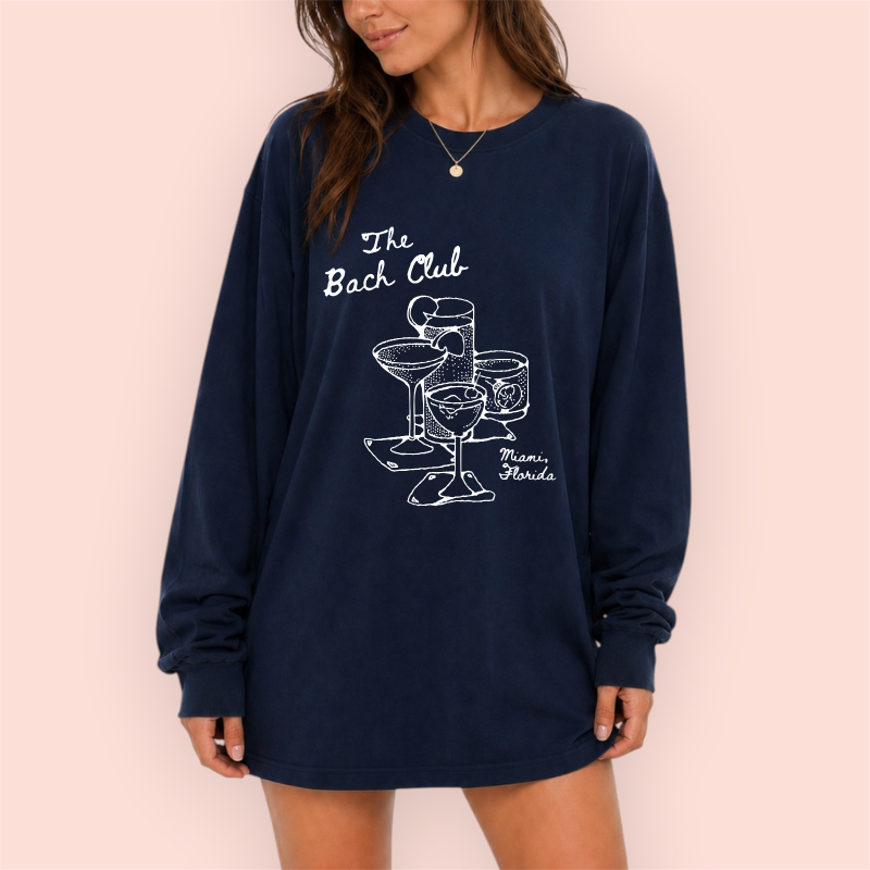 Playera manga larga oversize personalizada "the bach club"