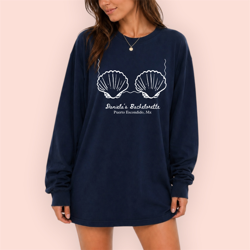 Playera manga larga oversize personalizada "shell"