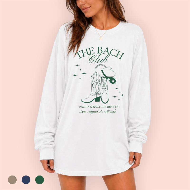 Playera manga larga oversize personalizada "the bach club"