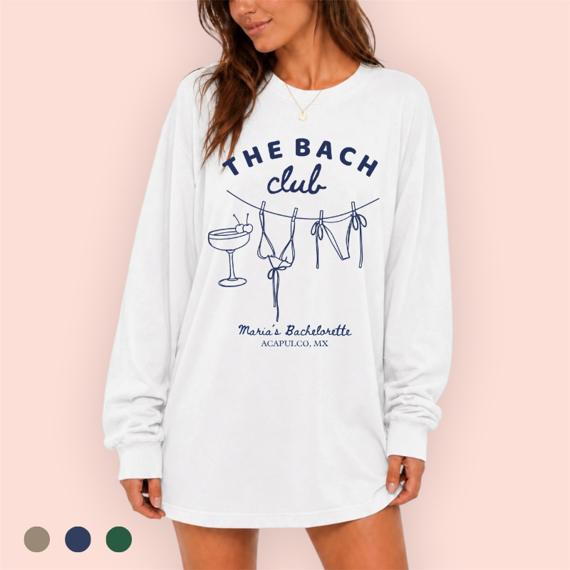 Playera manga larga oversize personalizada "the bach club"