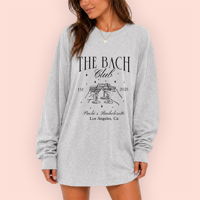 Playera manga larga oversize personalizada "the bach club"