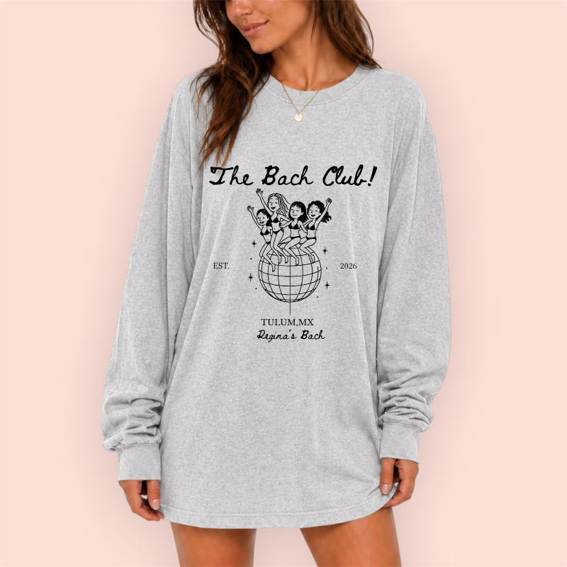 Playera manga larga oversize personalizada "the bach club"