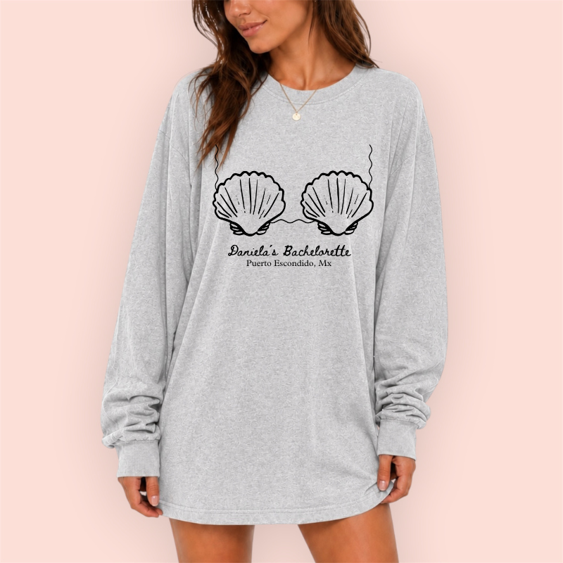 Playera manga larga oversize personalizada "shell"
