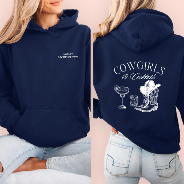Sudadera azul marino personalizada "cowgirls"