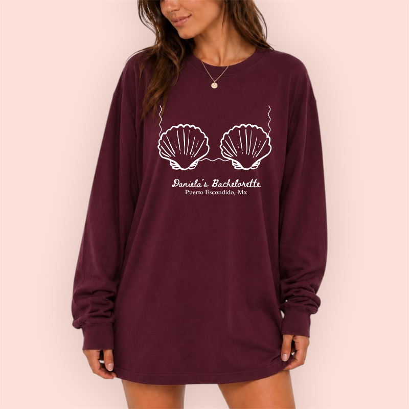 Playera manga larga oversize personalizada "shell"