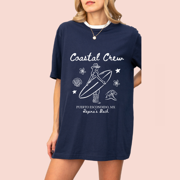 Playera oversize personalizada "coastal crew"