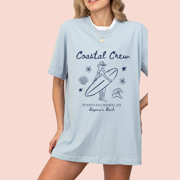 Playera oversize personalizada "coastal crew"