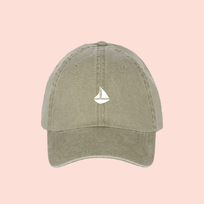 Gorra verde-olivo deslavada  "barco"