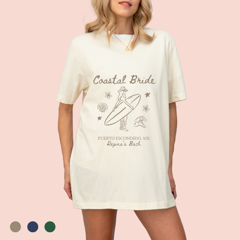 Playera oversize personalizada "coastal bride"