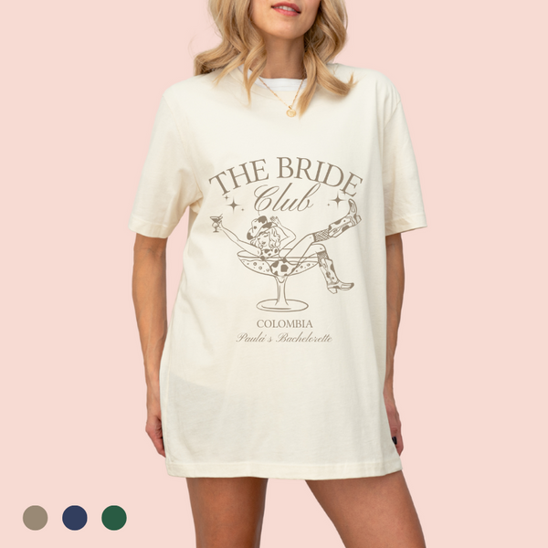 Playera oversize personalizada "the bride club"