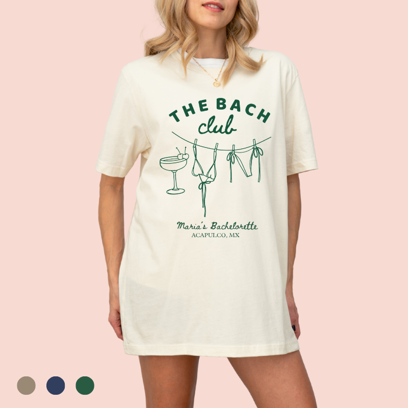 Playera oversize personalizada "the bach club"