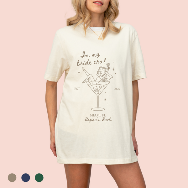 Playera oversize personalizada "In my bride era"