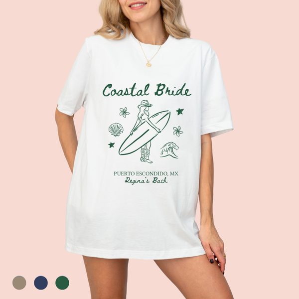 Playera oversize personalizada "coastal bride"