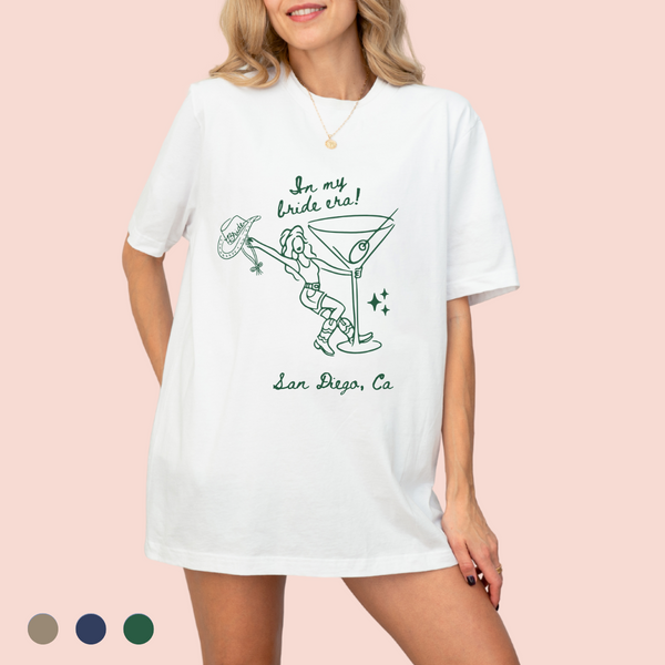 Playera oversize personalizada "In my bride era"