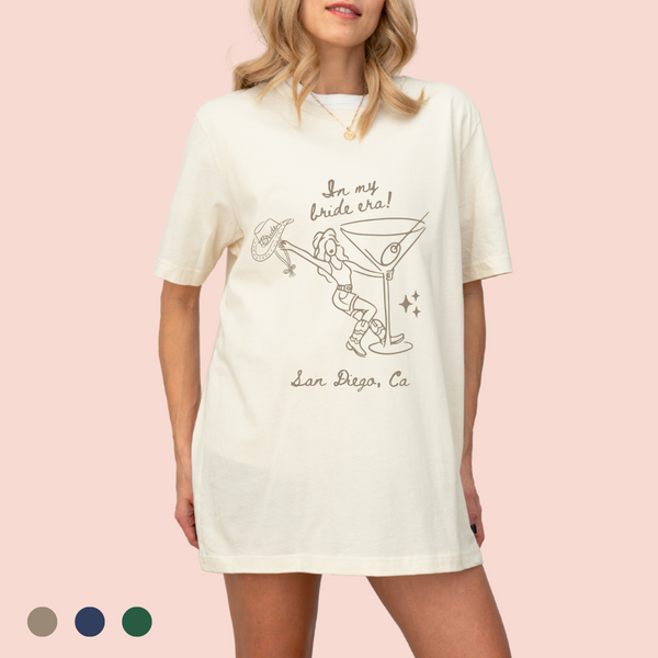 Playera oversize personalizada "In my bride era"