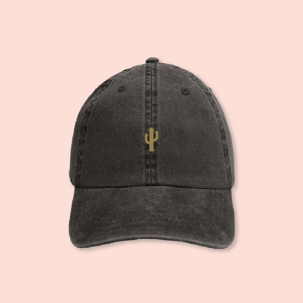 Gorra negra deslavada "cactus"