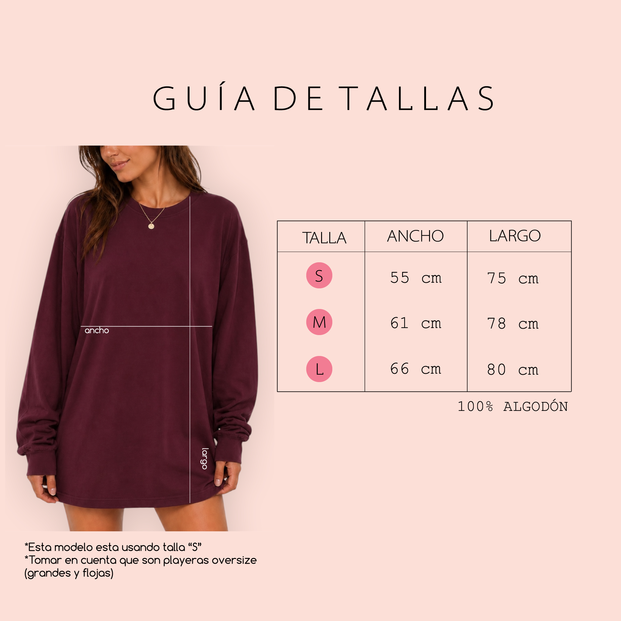 Playera manga larga oversize personalizada "palmtrees"