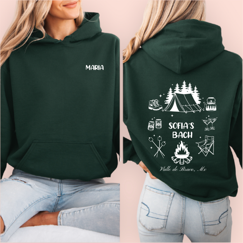 Sudadera verde personalizada "camp bach"