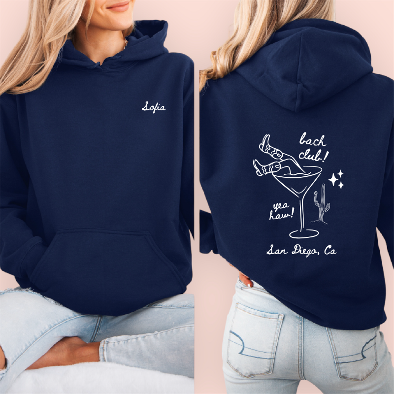 Sudadera azul marino personalizada "bach club"