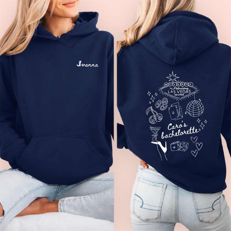 Sudadera azul marino personalizada "vegas"