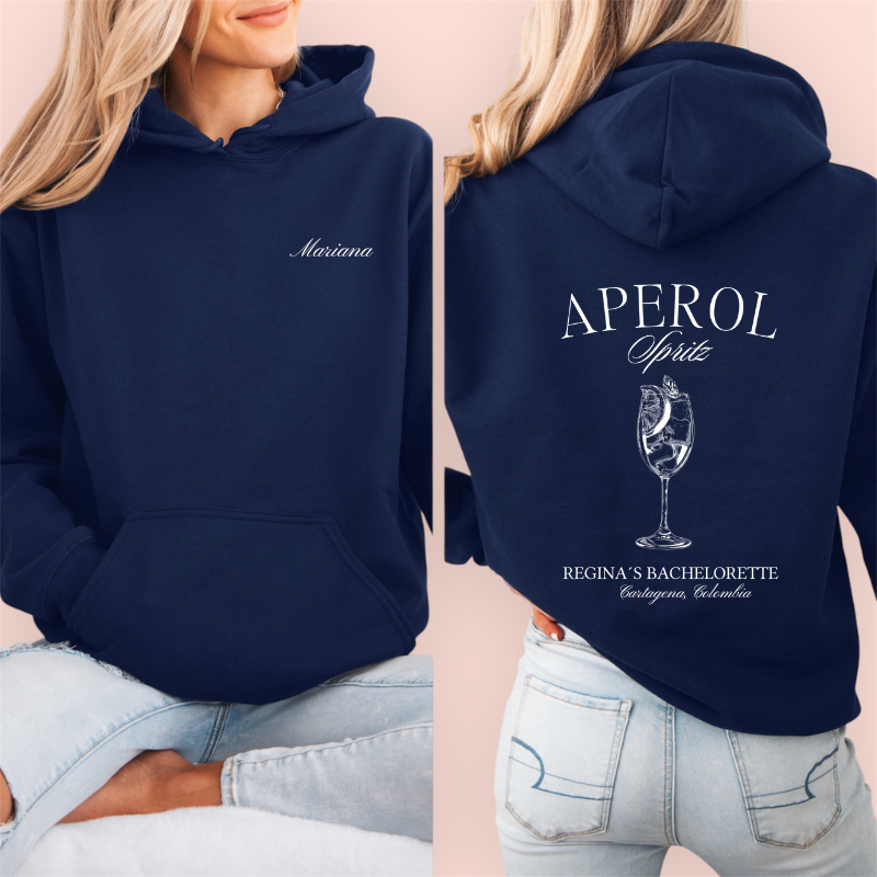 Sudadera azul marino personalizada "aperol"