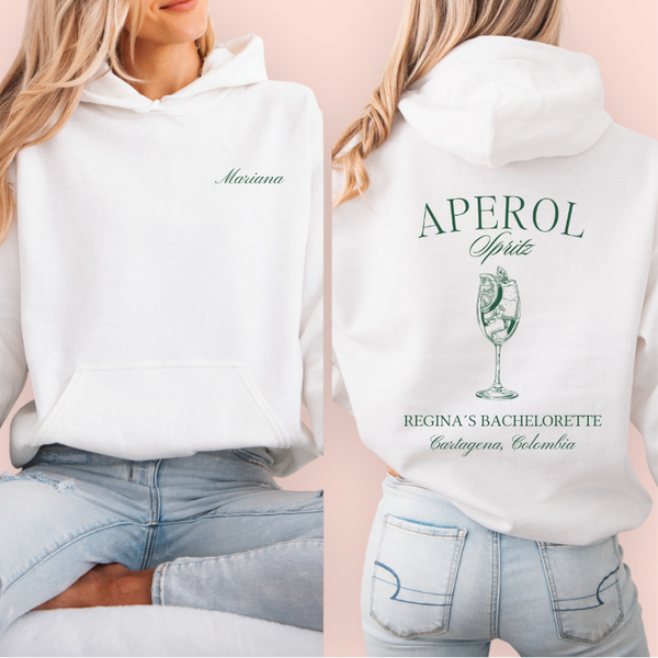 Sudadera blanca personalizada "aperol"