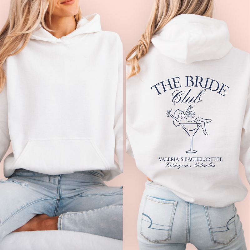 Sudadera blanca personalizada "the bride club"