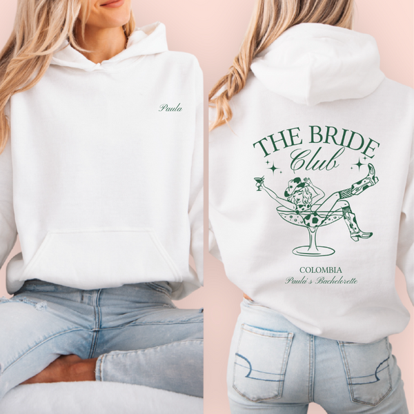 Sudadera blanca personalizada "the bride club"