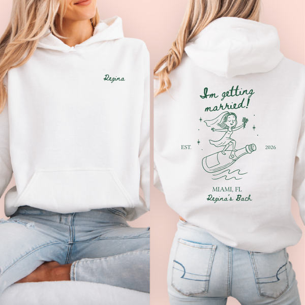 Sudadera blanca personalizada "Im getting married"