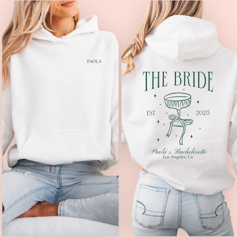 Sudadera blanca personalizada "the bride"