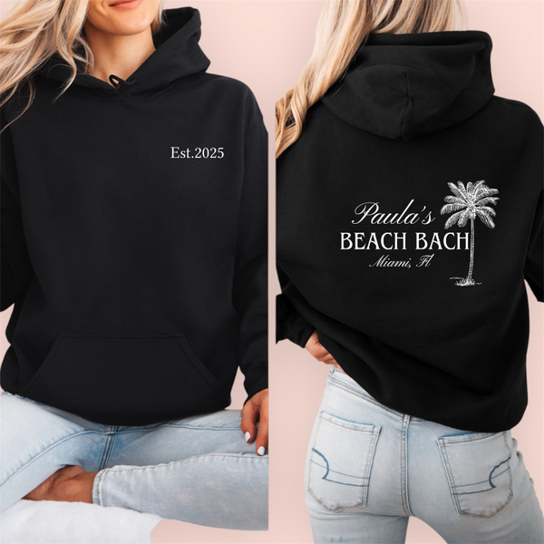 Sudadera negra personalizada "beach bach"