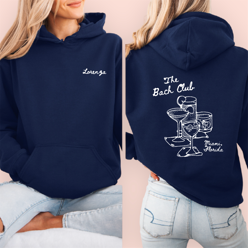 Sudadera azul marino personalizada "the bach club"