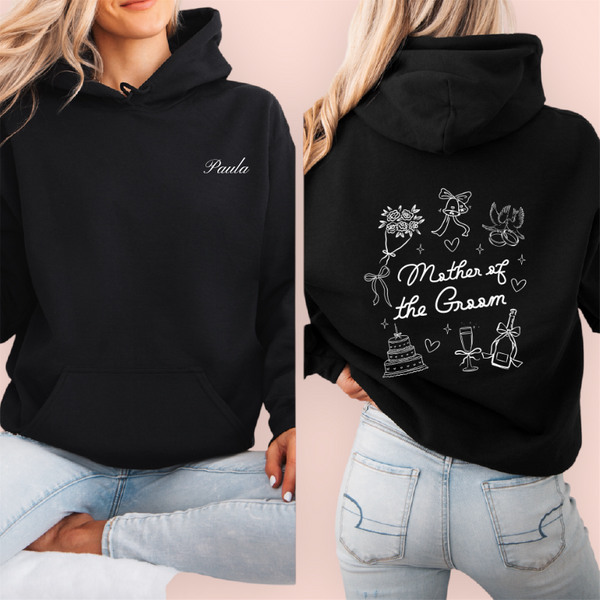 Sudadera negra personalizada "mother of the groom"