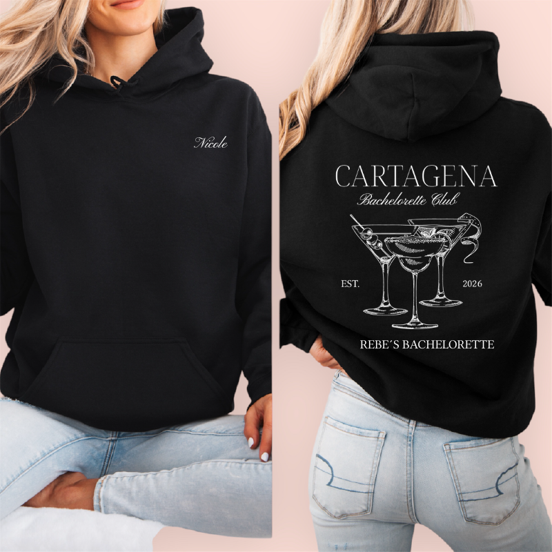 Sudadera negra personalizada "bachelorette club"