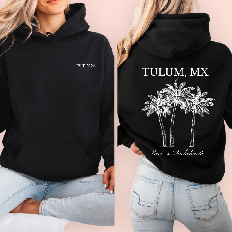 Sudadera negra personalizada "palmtrees"