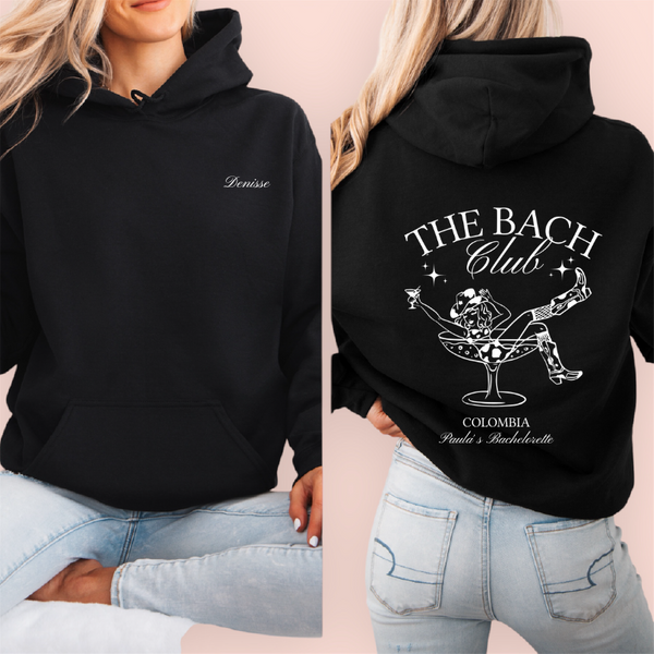 Sudadera negra personalizada "the bach club"