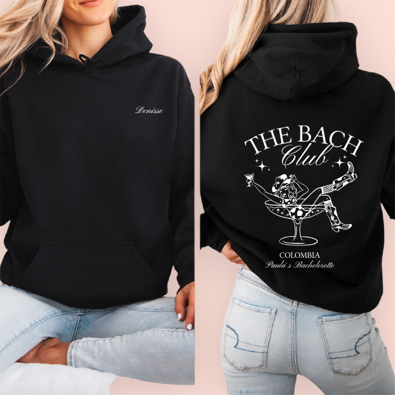 Sudadera negra personalizada "the bach club"