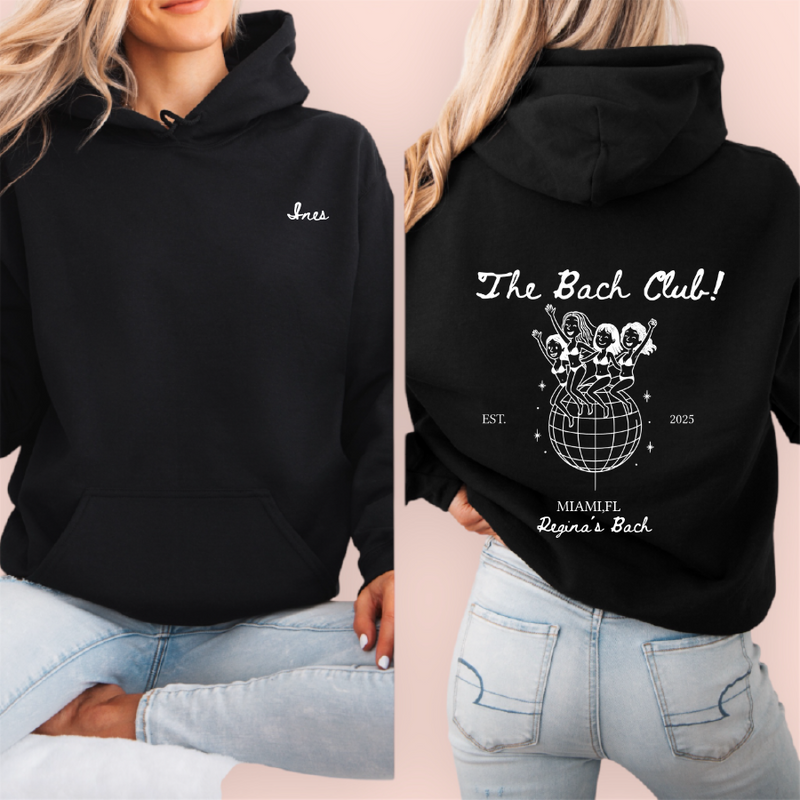 Sudadera negra personalizada "the bach club"