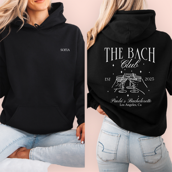Sudadera negra personalizada "the bach club"