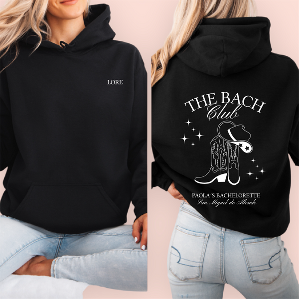 Sudadera negra personalizada "the bach club"