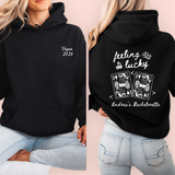 Sudadera negra personalizada "feeling lucky"