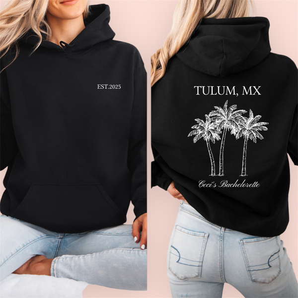 Sudadera negra personalizada "palmtrees"